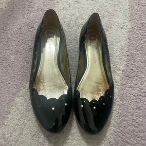Black patent leather flats